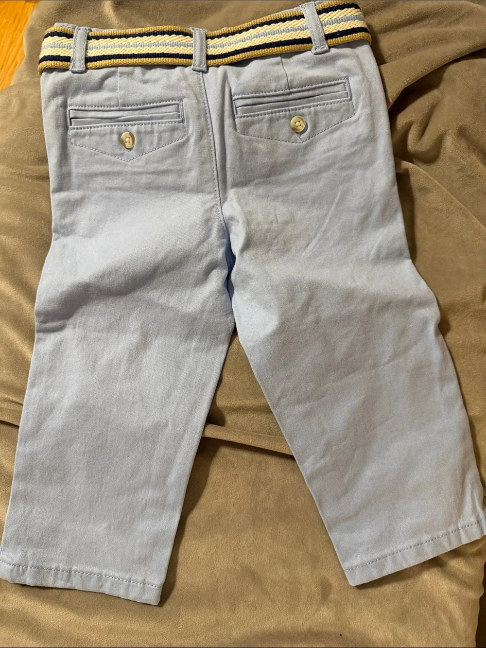 Gymboree Pale Blue Boys’ Cotton Chinos with Striped Belt